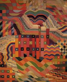 Gunta Stolzl,Slit Tapestry Red/Green